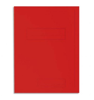 EXACOMPTA Paquet de 50 chemises 2 rabats SUPER 250 en carte 210g, coloris rouge