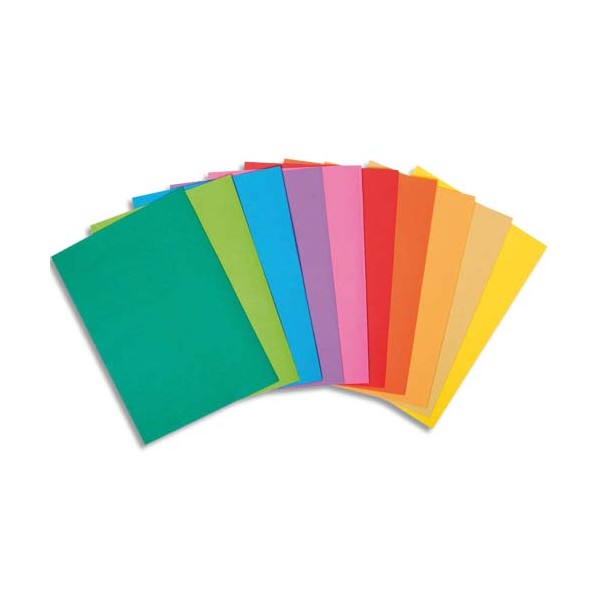 EXACOMPTA Paquet de 100 sous-chemises Rock's en carte 80 g, coloris assortis