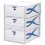 BANKERS BOX Lot de 5 tiroirs de rangement BASIC superposables, pour format A4, carton blanc/bleu