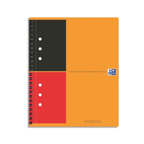OXFORD Cahier NOTEBOOK couverture polypropylène orange spirale 17 x 21 cm 160 pages perforées 80g ligné