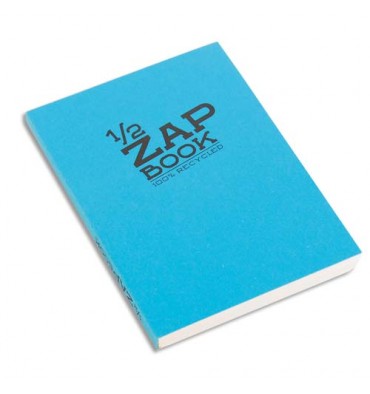 CLAIREFONTAINE Bloc 1/2 ZAP BOOK dos encollé grand côté A5 160 pages unies Couvertures papier assorties