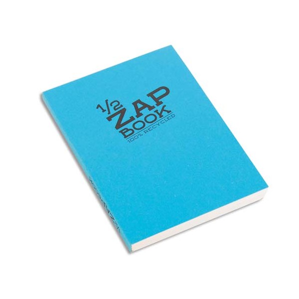 CLAIREFONTAINE Bloc 1/2 ZAP BOOK dos encollé grand côté A5 160 pages unies Couvertures papier assort