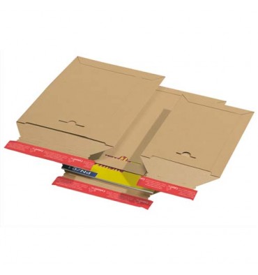 COLOMPAC Pochette d'expédition en carton brun A4, format 235 x 310 mm, hauteur jusque 3 cm