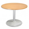 SODEMATUB Table ronde diamètre 100 cm, épaisseur 2,5 cm - Pied Tulip diamètre 80 cm, hauteur 74 cm hêtre aluminium