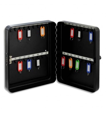 PAVO Armoire à clés à combinaison capacité 36 clés - Dimensions : 25 x 18 x 4,5 cm coloris gris foncé