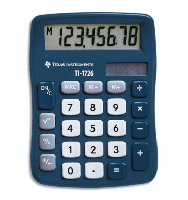 TEXAS INSTRUMENTS Calculatrice de poche 8 chiffres TI 1726, coloris bleu canard