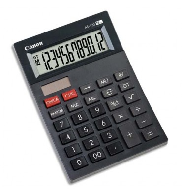 CANON Calculatrice compacte à 12 chiffres AS-1200, noir
