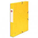 5 ETOILES Boîte de classement à élastique en carte lustrée 7/10e, dos de 4 cm, coloris jaune