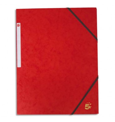 5 ETOILES Chemise simple à élastique en carte lustrée 5/10ème, 450g. Coloris rouge