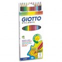 GIOTTO Etui 12 crayons de couleur Stilnovo. Corps hexagonal, diamètre 3,3 mm. Coloris assortis