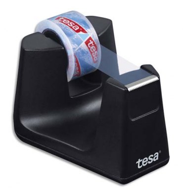 TESA Dévidoir Easy Cut Smart noir avec 1 ruban adhésif Eco & Clear 10 m x 15 mm