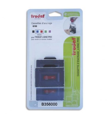 TRODAT Blister 3 cassettes 6/58A bleue/rouge pour appareils Trodat métal Line 5208, 5480, 4208, 4480