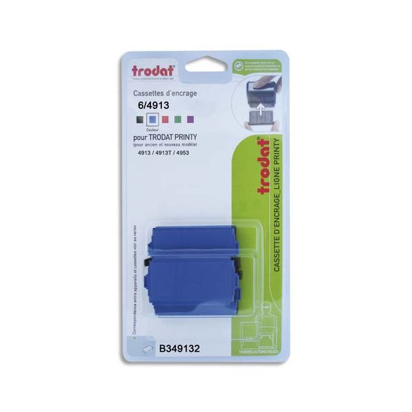 TRODAT Lotde 3 recharges pré-encrées bleues 6/4913B pour PRINTY 4913