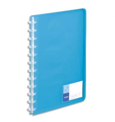 VIQUEL Protège-documents MAXI GEODE translucide, couverture personnalisable 60 vues, coloris bleu