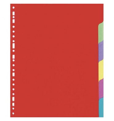 5 ETOILES Jeu d’intercalaires 6 positions en carte lustrée colorée 225g, 3/10e. Format A4