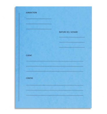 EXACOMPTA Paquet de 25 dossiers de plaidoirie pré-imprimés, en carte 265g, coloris bleu
