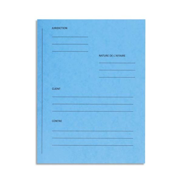 EXACOMPTA Paquet de 25 dossiers de plaidoirie pré-imprimés, en carte 265g, coloris bleu