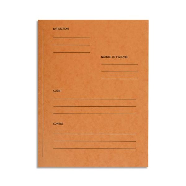 EXACOMPTA Paquet de 25 dossiers de plaidoirie pré-imprimés, en carte 265g, coloris orange