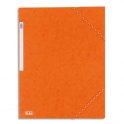 ELBA Chemise à 3 rabats et élastiques en carte lustrée TOP FILE, format A4, coloris orange