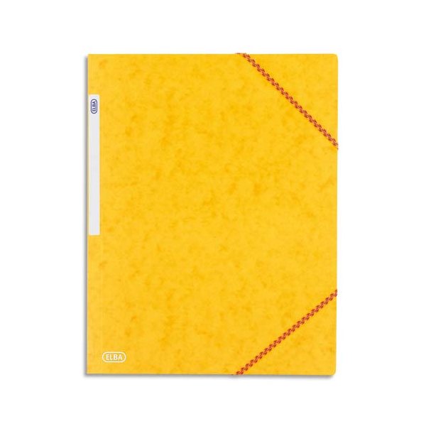 ELBA Chemise à 3 rabats et élastiques en carte lustrée TOP FILE, format A4, coloris jaune