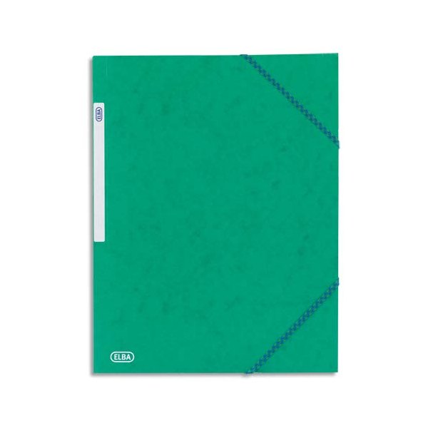 ELBA Chemise à 3 rabats et élastiques en carte lustrée TOP FILE, format A4, coloris vert