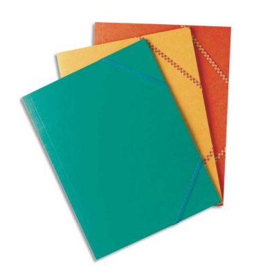 ELBA Chemise à 3 rabats et élastiques en carte lustrée TOP FILE, format A4, 6 coloris assortis