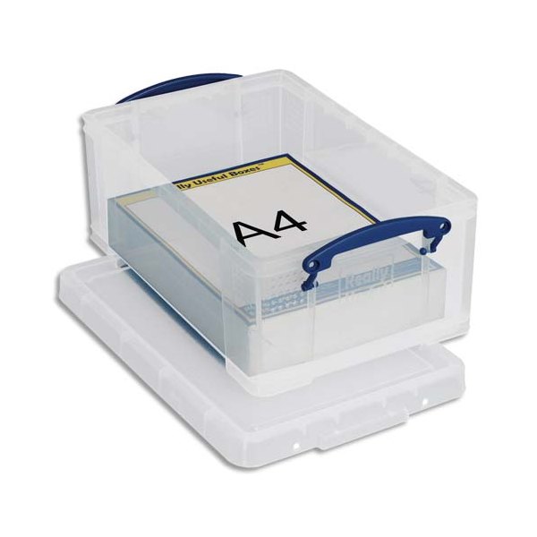 RUB Boîte de rangement pour format A4 - 9 Litres + couvercle - coloris transparent