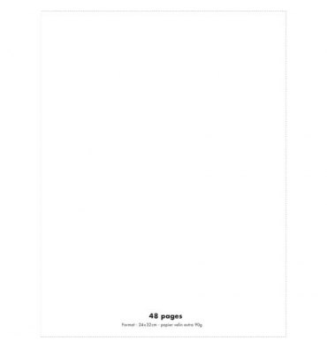 CONQUERANT Cahier piqûre 48 pages 90g Seyès 24 x 32 cm. Couverture polypropylène incolore