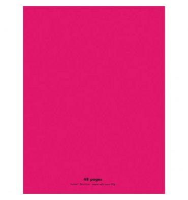 CONQUERANT Cahier piqûre 48 pages 90g Seyès 24 x 32 cm. Couverture polypropylène rose