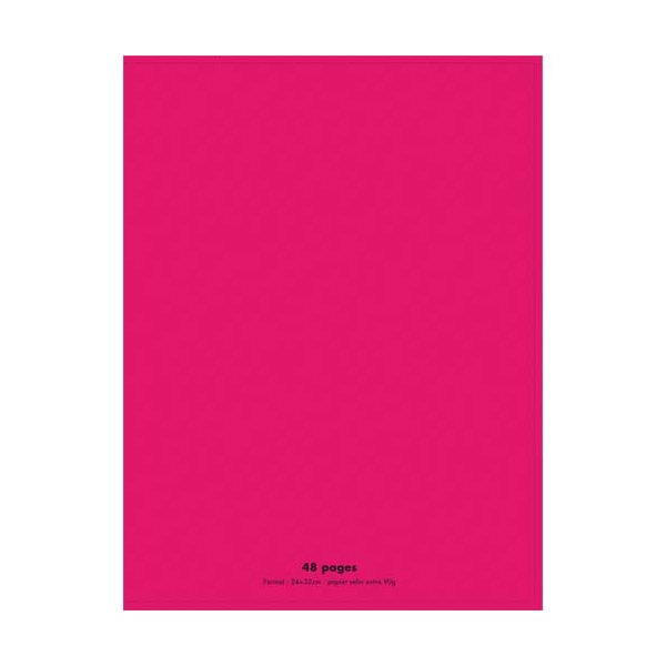 CONQUERANT Cahier piqûre 48 pages 90g Seyès 24 x 32 cm. Couverture polypropylène rose