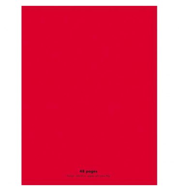 CONQUERANT Cahier piqûre 48 pages 90g Seyès 24 x 32 cm. Couverture polypropylène rouge