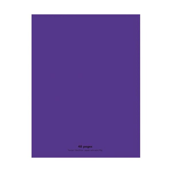 CONQUERANT Cahier piqûre 48 pages 90g Seyès 24 x 32 cm. Couverture polypropylène violet