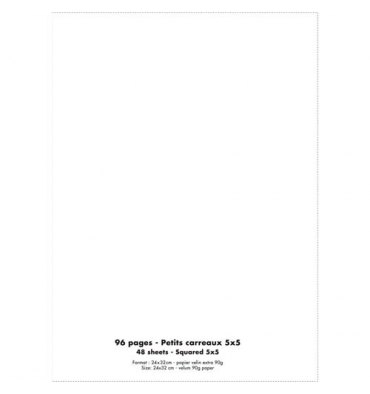 CONQUERANT Cahier piqûre 96 pages 90g 5x5 24 x 32 cm. Couverture polypropylène incolore