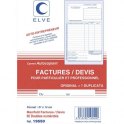 ELVE Manifold entrepreneur autocopiant factures / Devis  format 210 x 140 mm. 50 feuillets dupli