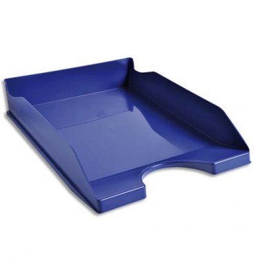 NEUTRE Corbeille à courrier bleue - Polystyrène - 25,5 x 6,5 x 34,5 cm