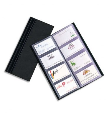 ELBA Porte-cartes de visite Elégance noir capacité 64 cartes en PVC expansé
