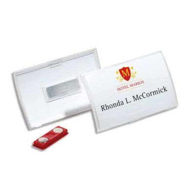 DURABLE Boîte de 10 badges à aimant Click Fold 4 x 7,5 cm