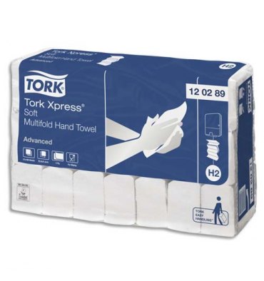 TORK Colis de 21 paquet 180 feuilles Essuie-mains Xpress interfoliés doux Advanced 2 plis Z  25,5 x 21,2 cm