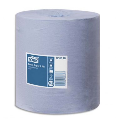 Bobine de papier dessuyage Plus bleu pour distributeur a devidage central Tork lot de 6
