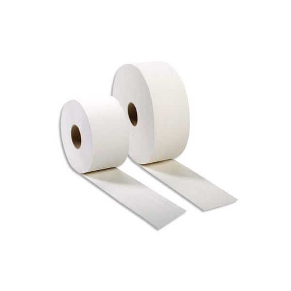 HYGIENE Colis de 12 Bobines de papier toilette 2 plis blanc Longueur 170 mètres x D18 cm, mandrin D6 cm