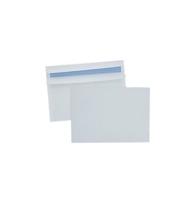 PERGAMY Boîte de 500 enveloppes blanches autocollantes 80g format 162 x 229 mm C5