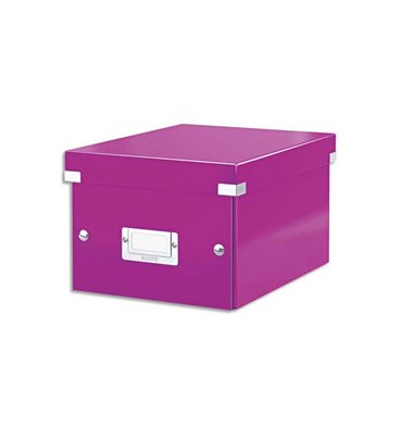 LEITZ Boîte CLICK&STORE M-Box. Format A4 - Dimensions : L281xH200xP369mm. Coloris Violet