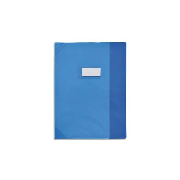 OXFORD Protège-cahier 21 x 29,7 cm Strong Line cristal + renforcés 30/100e. Coloris bleu