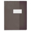 OXFORD Protège-cahier 24 x 32 cm Strong Line cristal 15/100e + renforcés (30/100e). Coloris noir