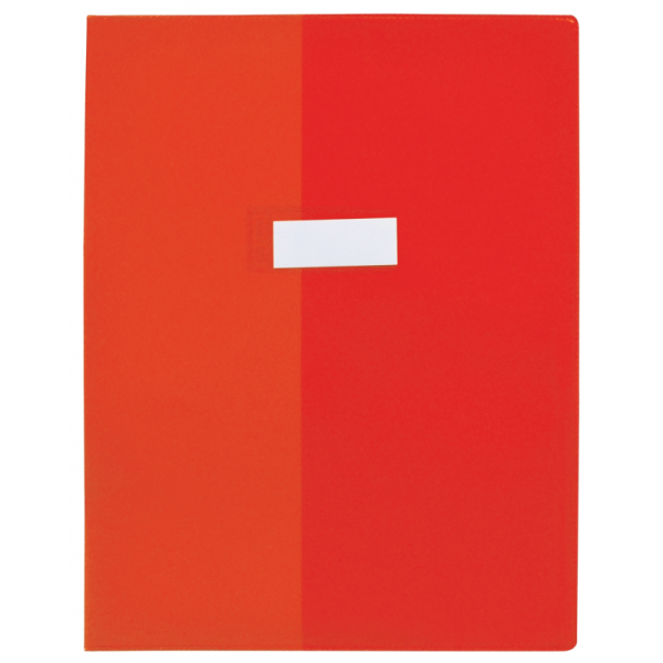 OXFORD Protège-cahier 24 x 32 cm Strong Line cristal + renforcés 30/100e. Coloris rouge