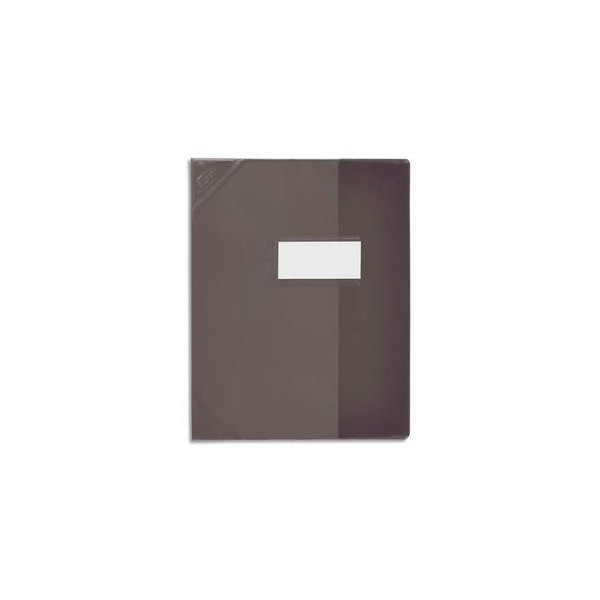 OXFORD Protège-cahier 24 x 32 cm Strong Line Opaque + renforcés 30/100e. Coloris noir