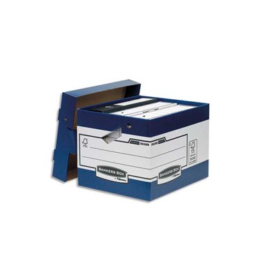BANKERS BOX Caisse multi-usages ergonomique, montage automatique. Carton recyclé