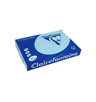 CLAIREFONTAINE Ramette de 500 feuilles papier couleur TROPHEE 80g A4 bleu alizé