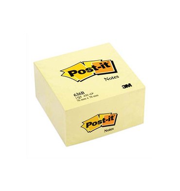 POST-IT Bloc cube 7,6 x 7,6 cm 450 feuilles jaune canari