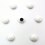 5 ETOILES Boîte de 7 aimants 20 mm ronds blanc